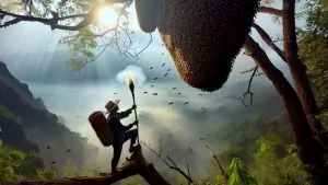 Thợ Rừng Lấy Mật Ong
